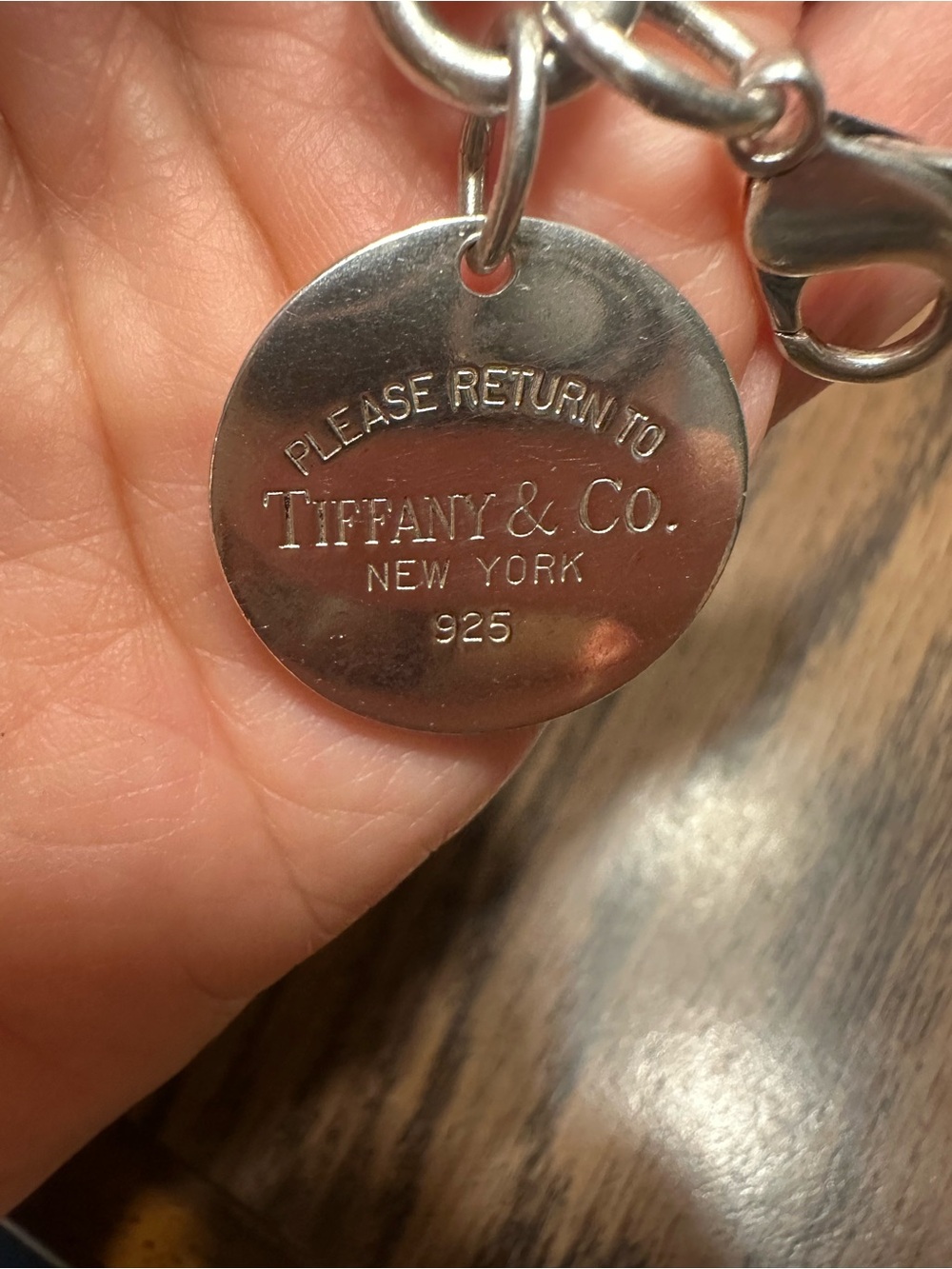 Tiffany & Co. Please Return To Tiffany & Co Round Tag Charm bracelet